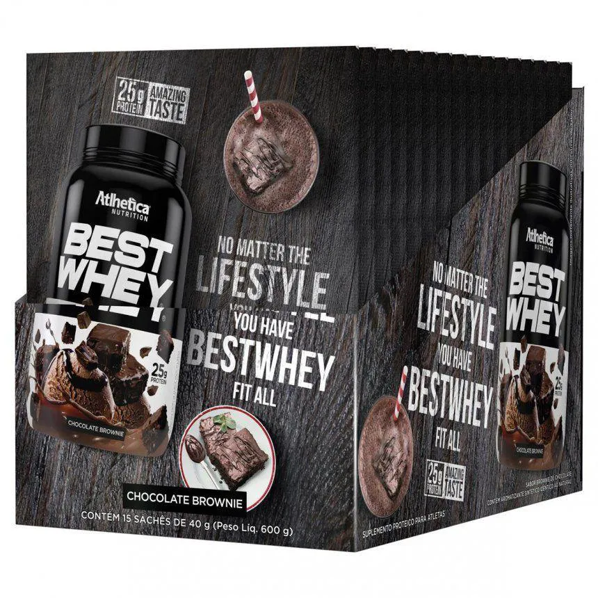 BEST WHEY SACHê (DISPLAY COM 15 SACHêS - 35G) - SABOR: BROWNIE DE CHOCOLATE