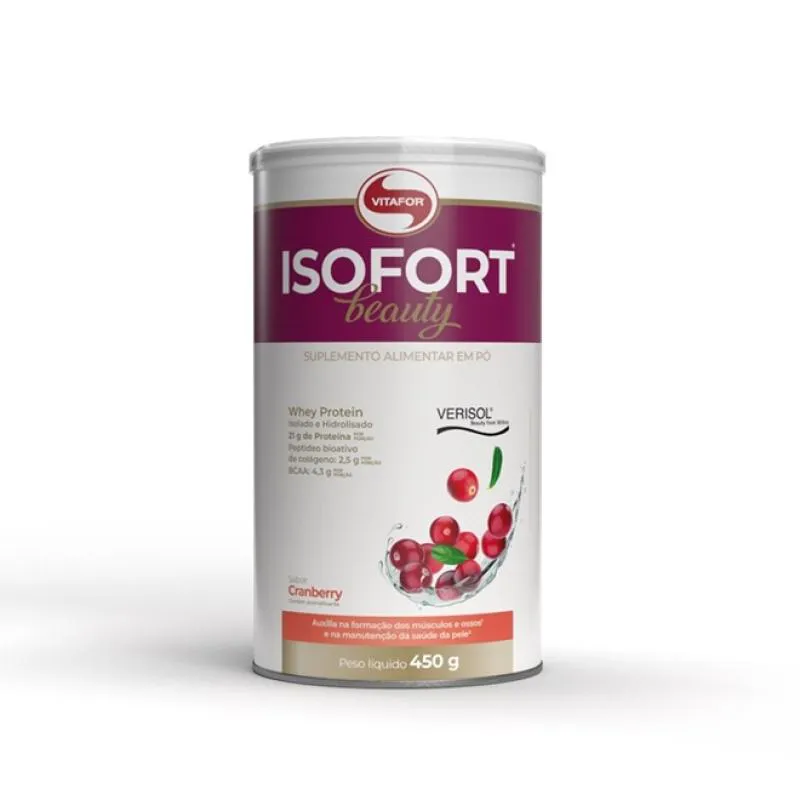 Whey Protein Isolada Vitafor ISOFort Beauty Cranberry 450g