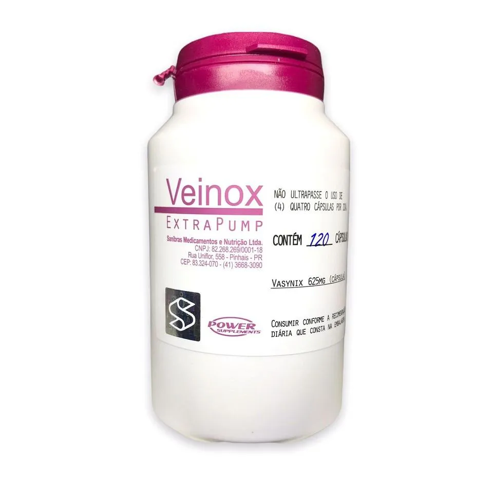 Pré-Treino Power Supplements Veinox Extra Pump 120 cápsulas