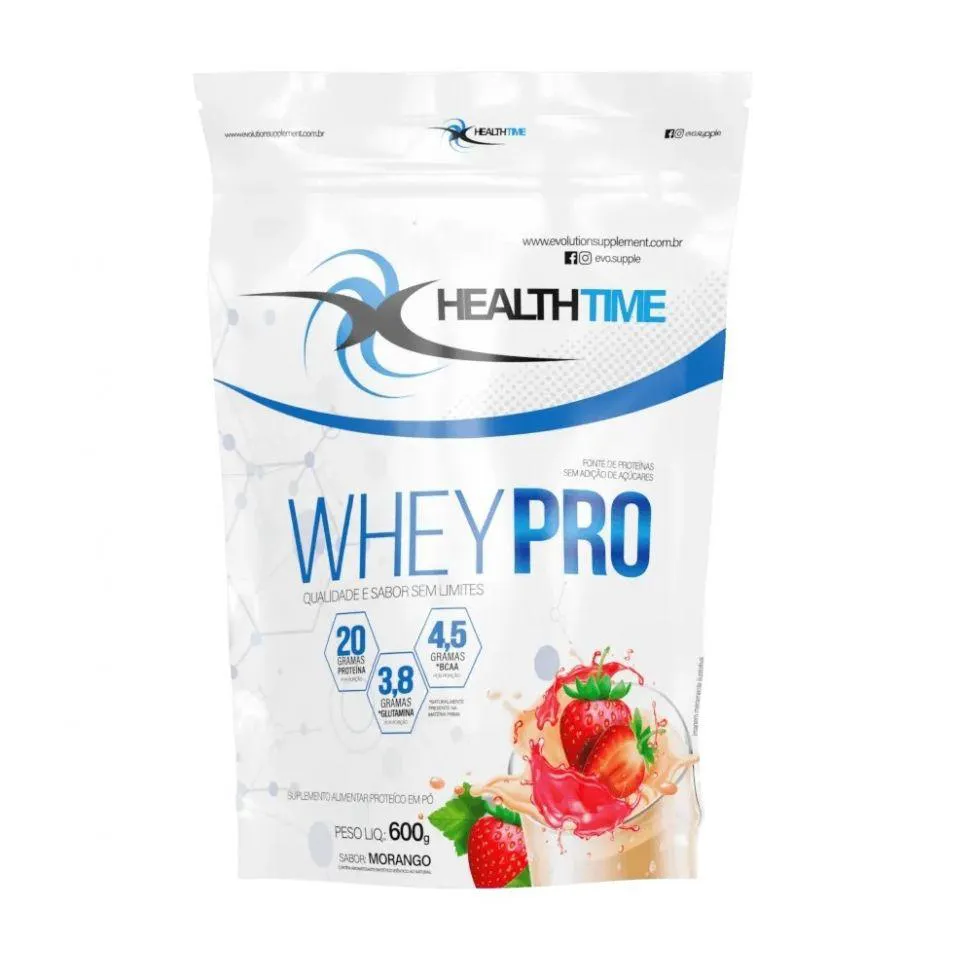 WHEY PRO REFIL (600G) - SABOR: MORANGO