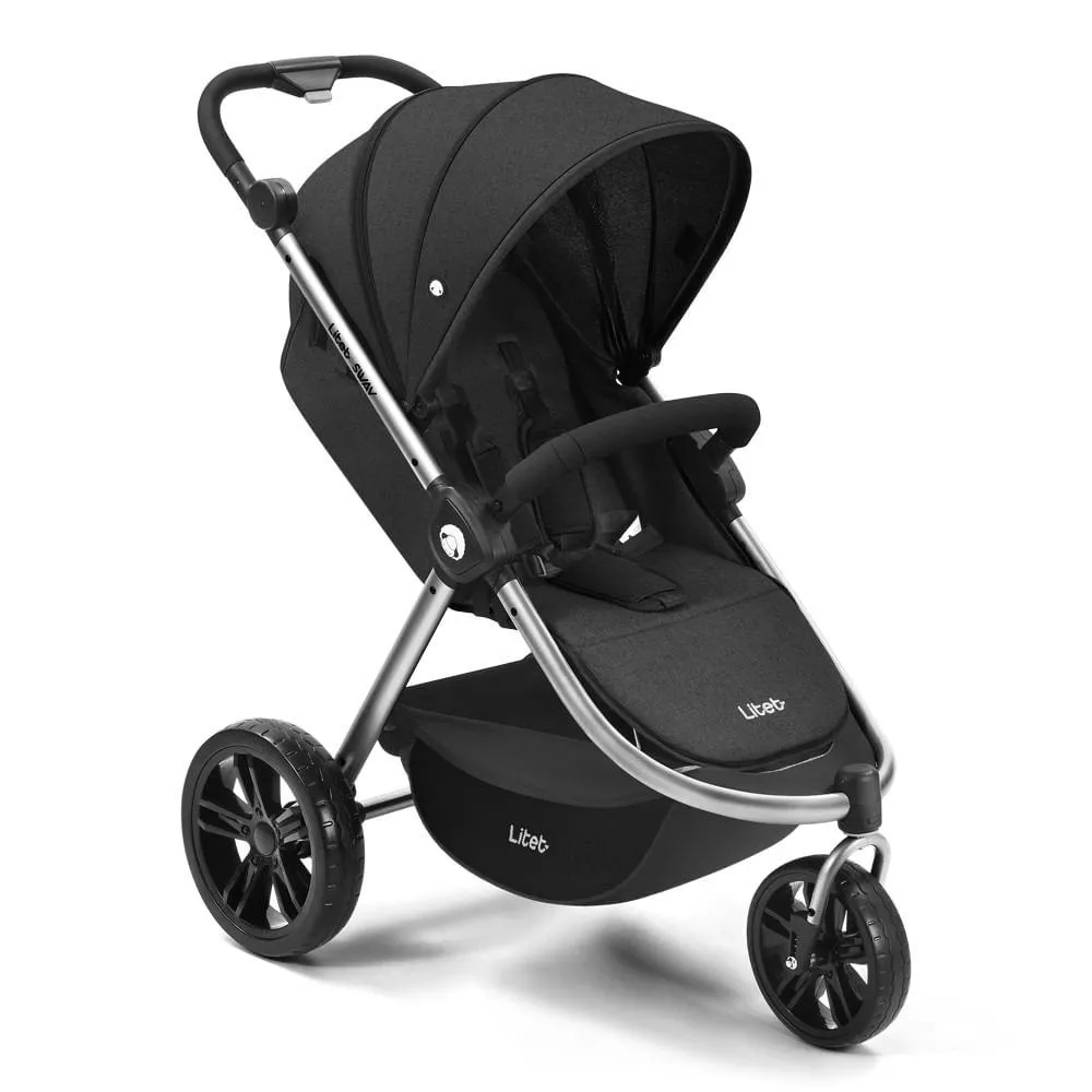 CARRINHO DE BEBê PASSEIO JOGGER SWAY ATé 15KGS - LITET Preto