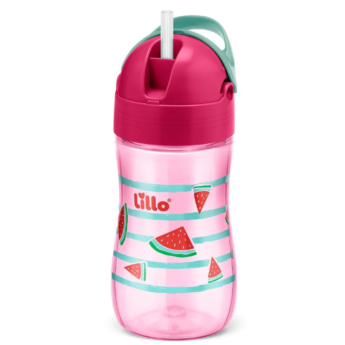 COPO INFANTIL COM CANUDO EVOLUTION 300ML ROSA - LILLO