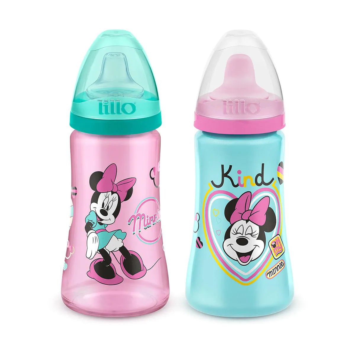 Kit Copo com Bico de Silicone Lillo Colors Disney Minnie Rosa 2 unidades