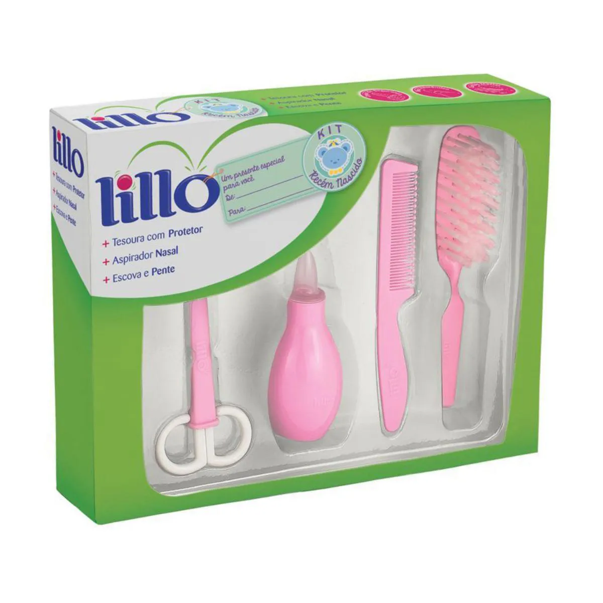 KIT DE HIGIENE PARA RECéM NASCIDO ROSA - LILLO