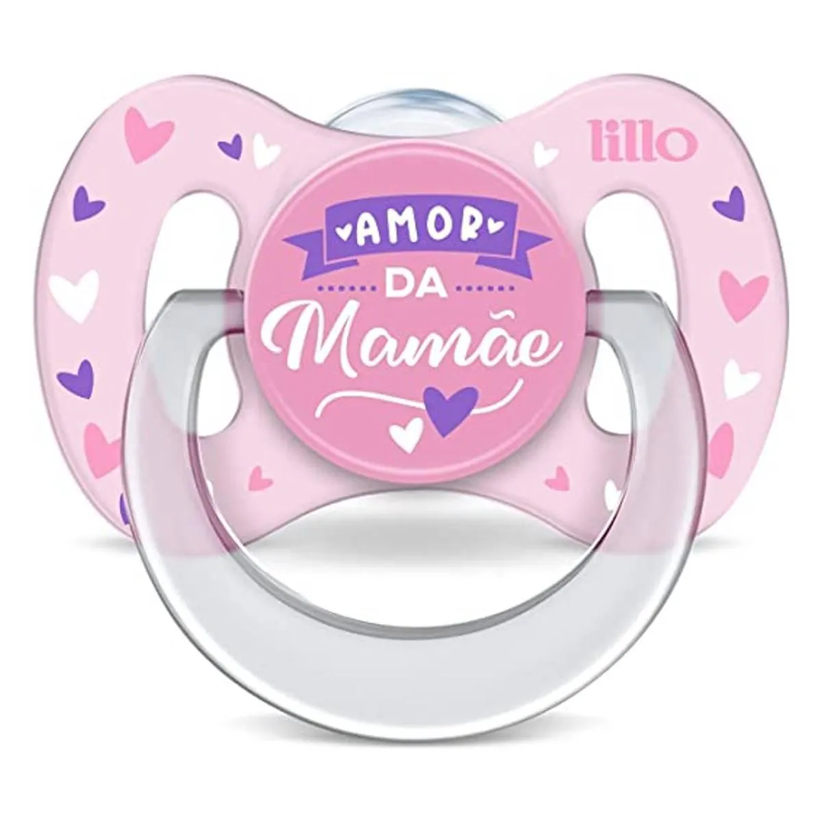 CHUPETA BICO DE SILICONE FUNNY AMOR 0M+ ROSA - LILLO