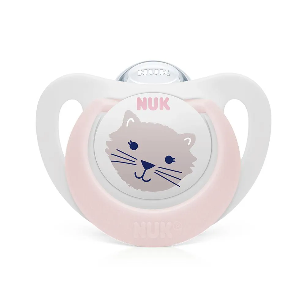 CHUPETA BICO EM SILICONE STAR GIRL 0 à 6 MESES ROSA NUK