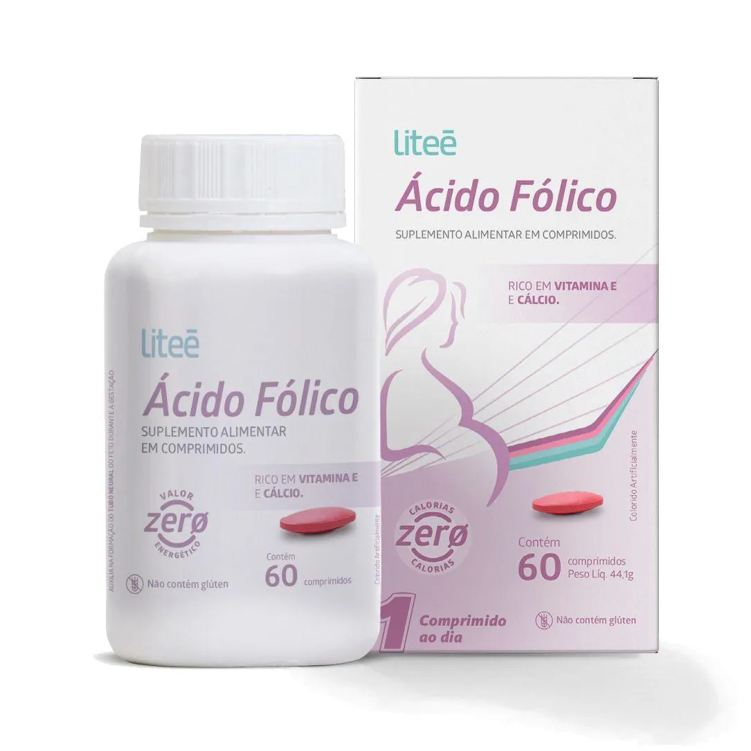 SUPLEMENTO DE ÁCIDO FóLICO E VITAMINA E LITEé - 60 COMPRIMIDOS REVESTIDOS