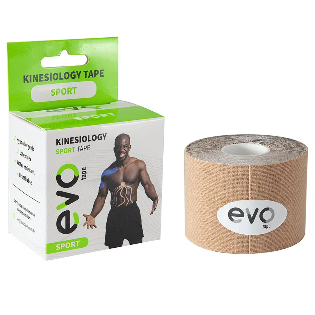 BANDAGEM ELáSTICA EVO TAPE SPORT KINESIO - BEGE