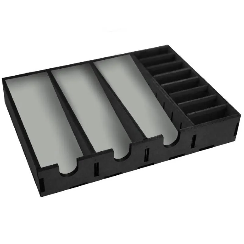 SUPORTE MDF PARA 3 MAQUINAS DE CORTAR CABELO E 8 PENTES DE ALTURA Preto / Cinza