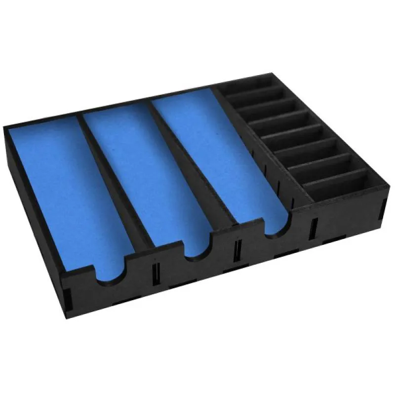 SUPORTE MDF PARA 3 MAQUINAS DE CORTAR CABELO E 8 PENTES DE ALTURA Azul / Preto
