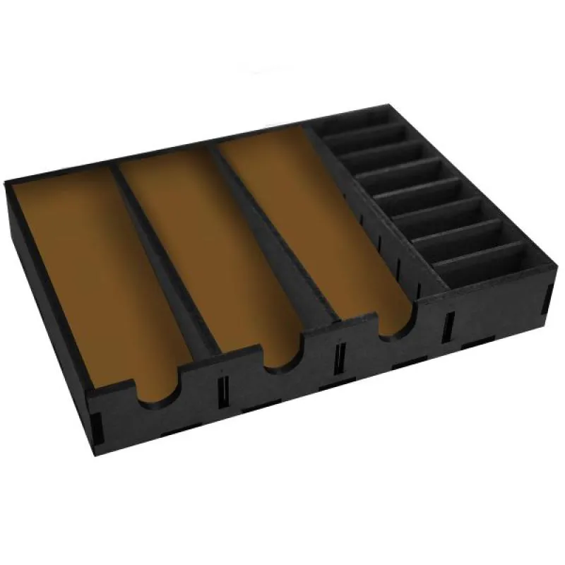SUPORTE MDF PARA 3 MAQUINAS DE CORTAR CABELO E 8 PENTES DE ALTURA Preto / Marrom