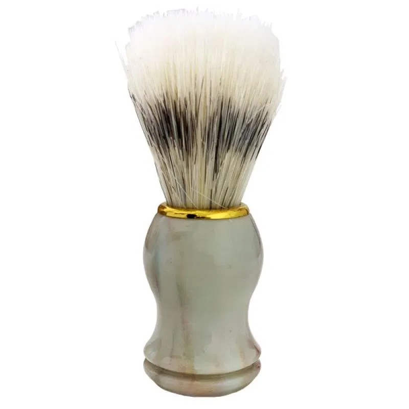PINCEL DE PELO MISTO COM CABO DE MADEIRA PARA BARBA Bege