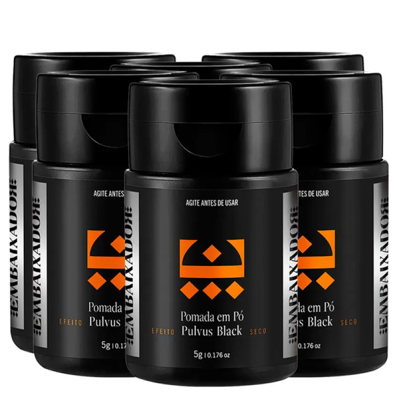 KIT 06 POMADA EM Pó PULVUS BLACK EMBAIXADOR 5G