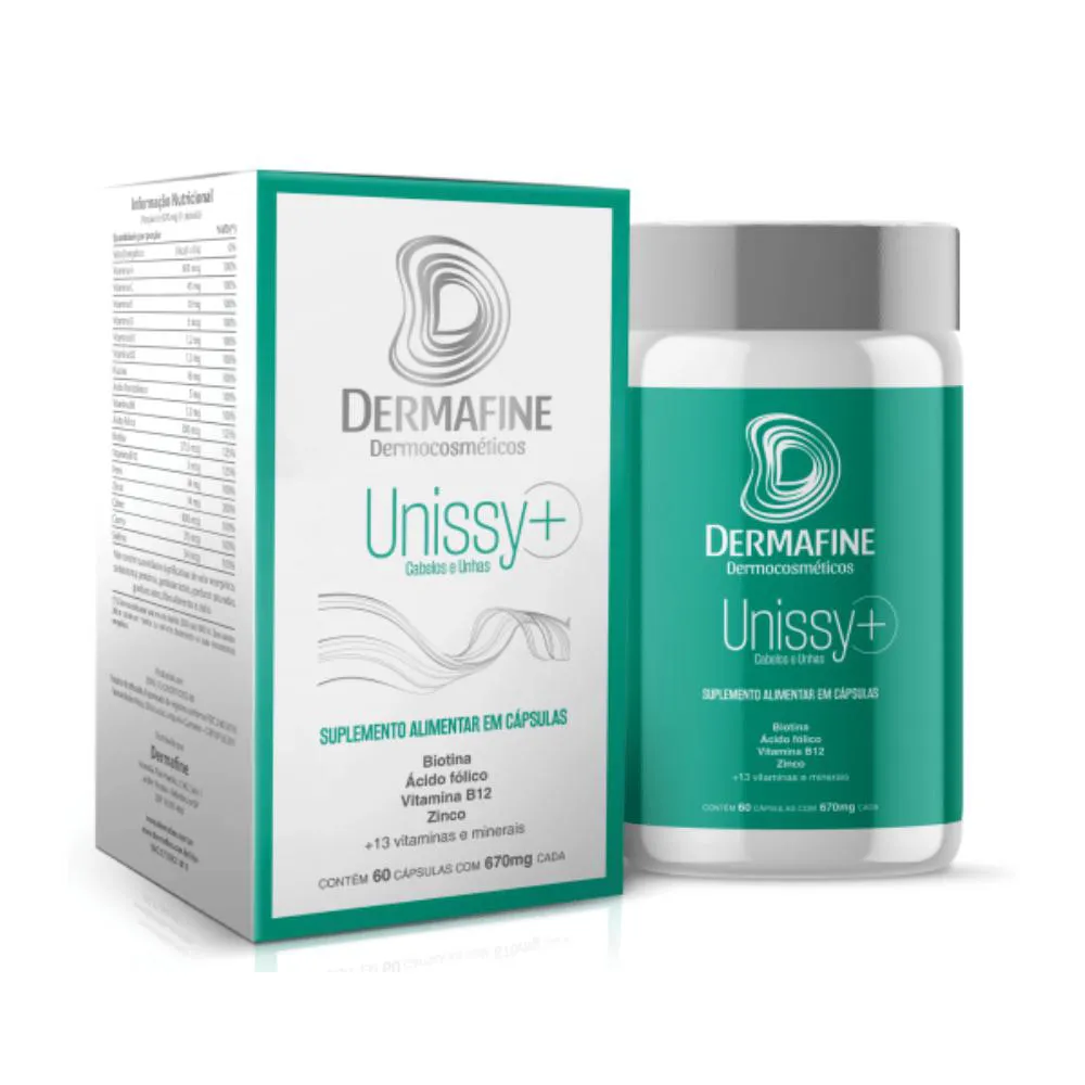 DERMA FINE UNISSY+ CABELOS E UNHAS 60 CáPSULAS