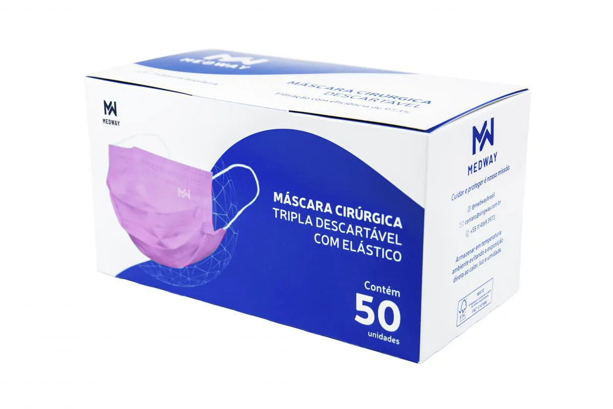 MáSCARA DESCARTáVEL - ROSA