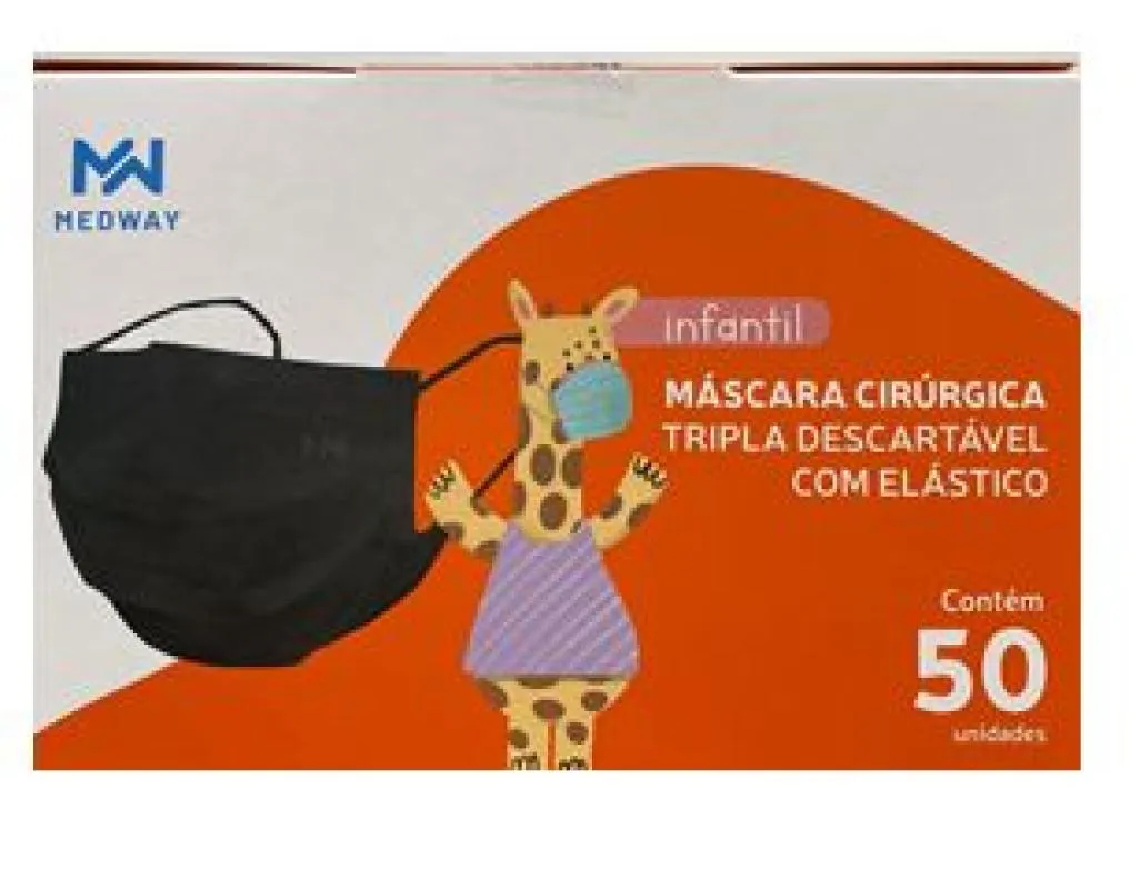 MáSCARA DESCARTáVEL INFANTIL - PRETA