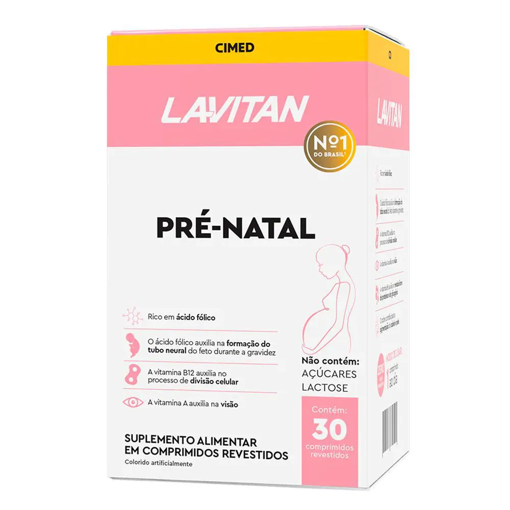 VITAMINA PARA GESTANTE LAVITAN PRé-NATAL 30 COMP CIMED Neutro