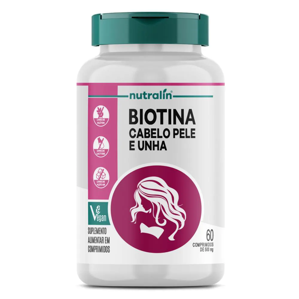 BIOTINA CABELO, PELE E UNHA 60 COMPRIMIDOS- NUTRALIN Neutro