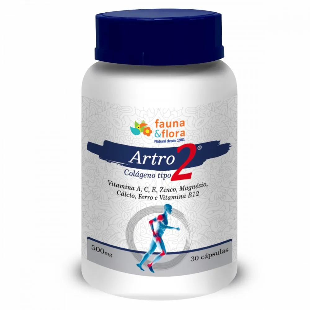 COLáGENO TIPO 2 - ARTRO2 PóS TREINO 500MG 30CAPS - SAúDE DAS ARTICULAçõES Sem Sabor