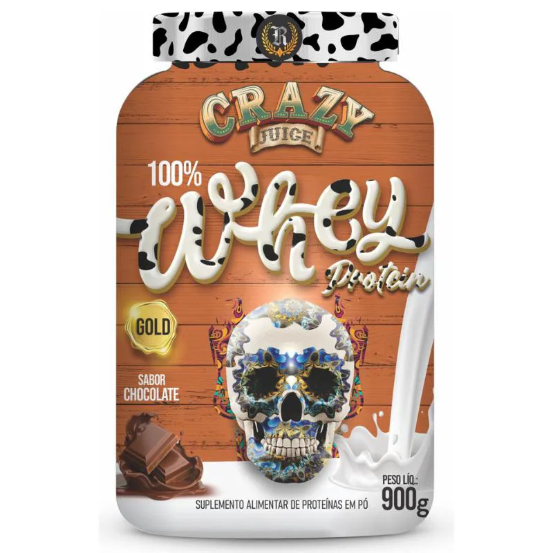 CRAZY 100% WHEY PROTEIN GOLD SABOR CHOCOLATE 900GR - REPRESENT NUTRITION