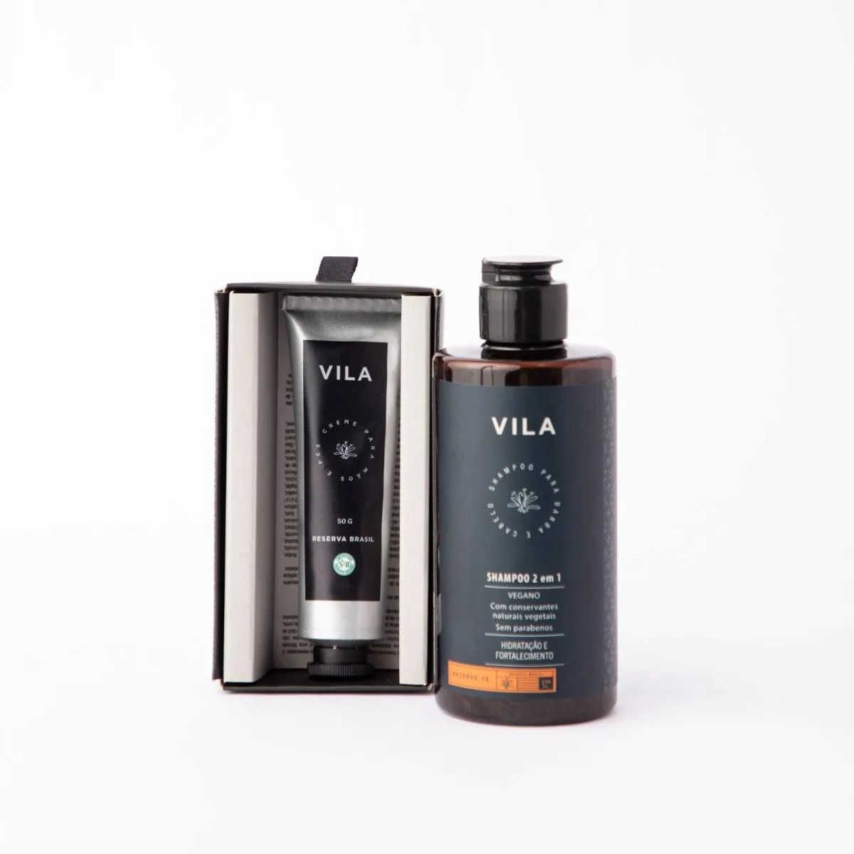 KIT CREME DE MãOS COM CAIXA 50G + SHAMPOO MULTIFUNCIONAL 250ML VILA