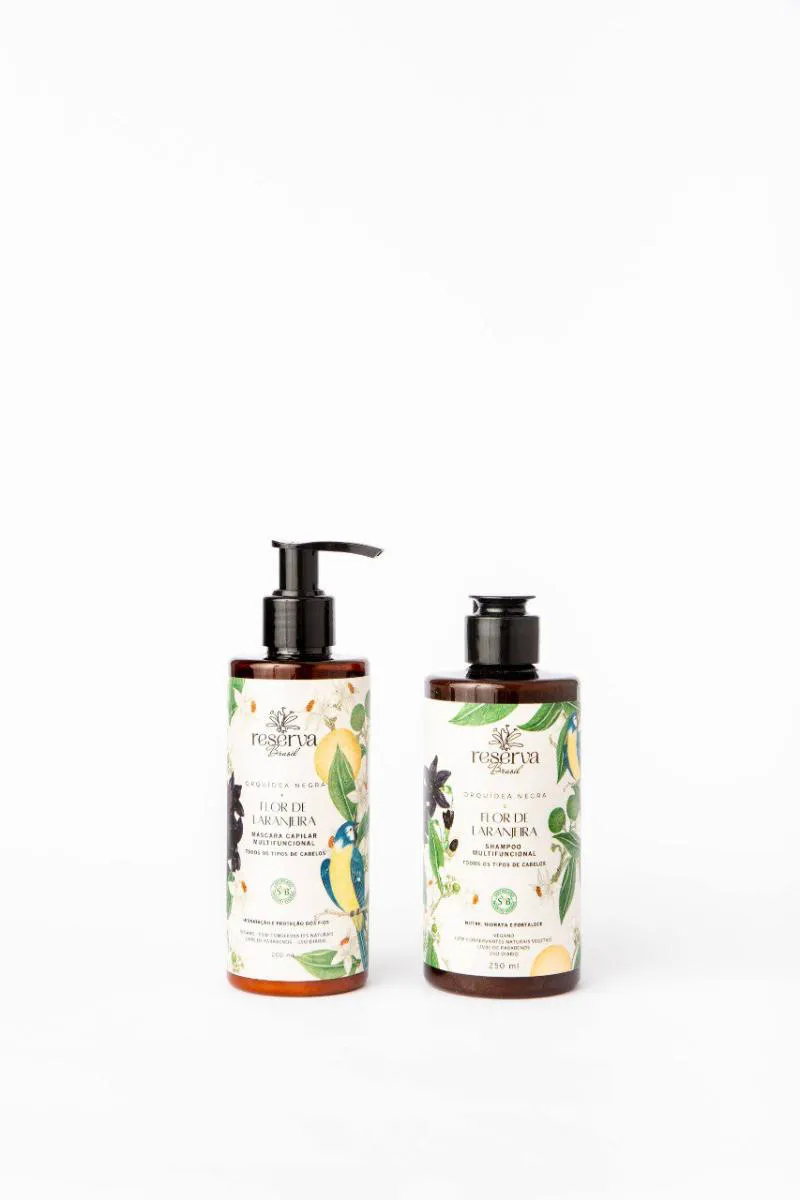 KIT COMBO CAPILAR - SHAMPOO MULTIFUNCIONAL 250ML E MáSCARA 200ML ORQUíDEA NEGRA E FLOR DE LARANJEIRA