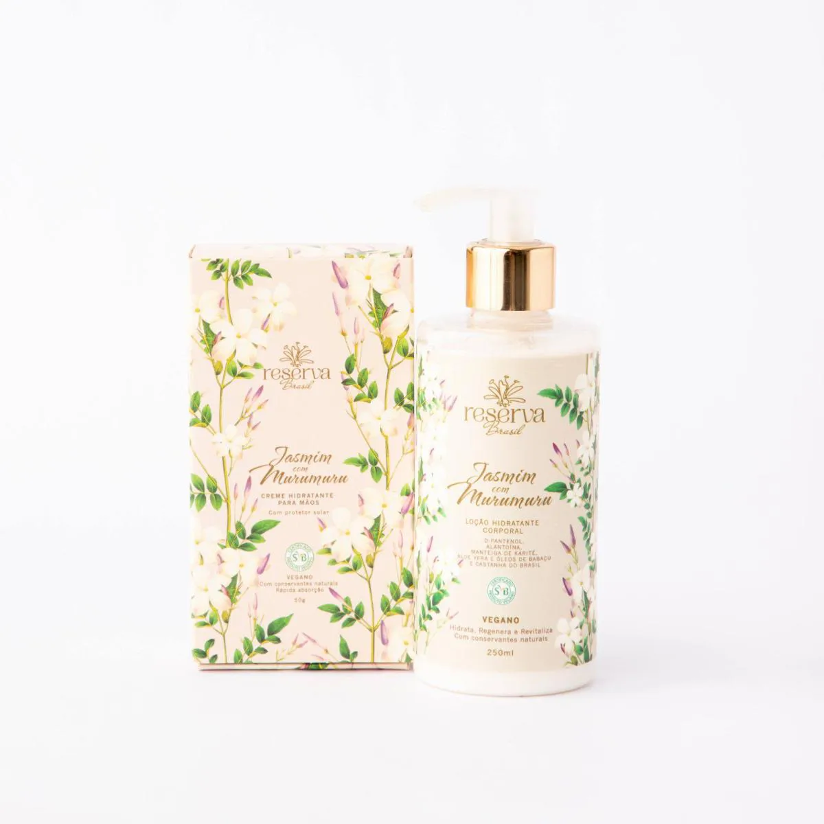 KIT CREME DE MãOS 50G E LOçãO HIDRATANTE 250ML JASMIM COM MURUMURU