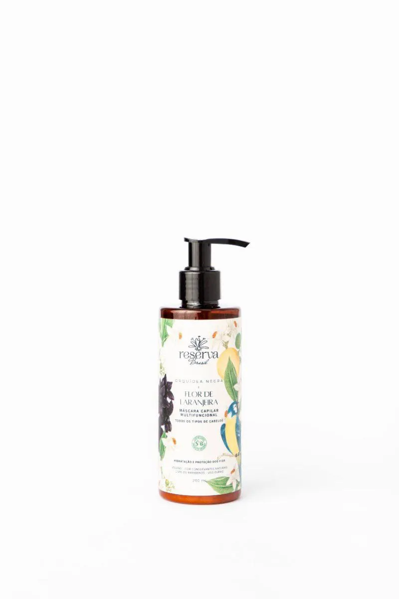 MáSCARA CAPILAR VEGANA MULTIFUNCIONAL ORQUíDEA NEGRA E FLOR DE LARANJEIRA 200ML