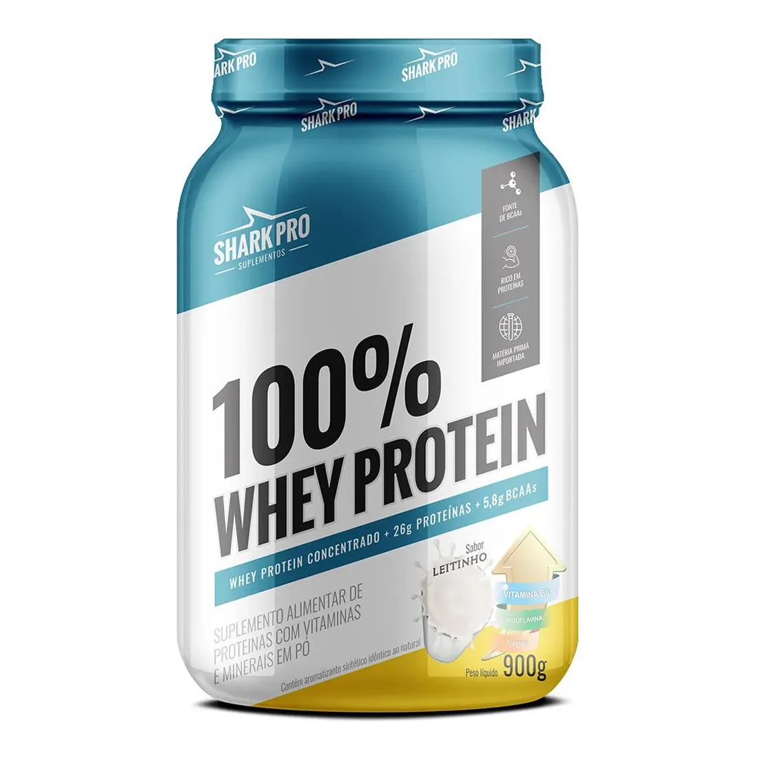 100% WHEY PROTEIN 900G SHARK PRO SUPLEMENTOS