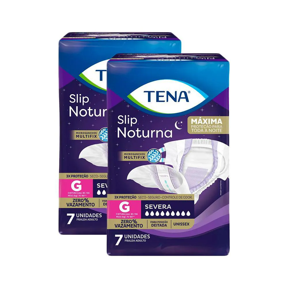 KIT 2 FRALDAS GERIáTRICAS TENA NOTURNA G 14 UNIDADES