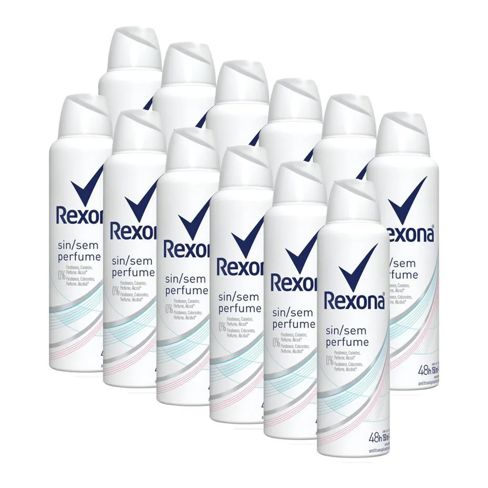 KIT 12 DESODORANTE REXONA MOTIONSENSE SEM PERFUME 150ML