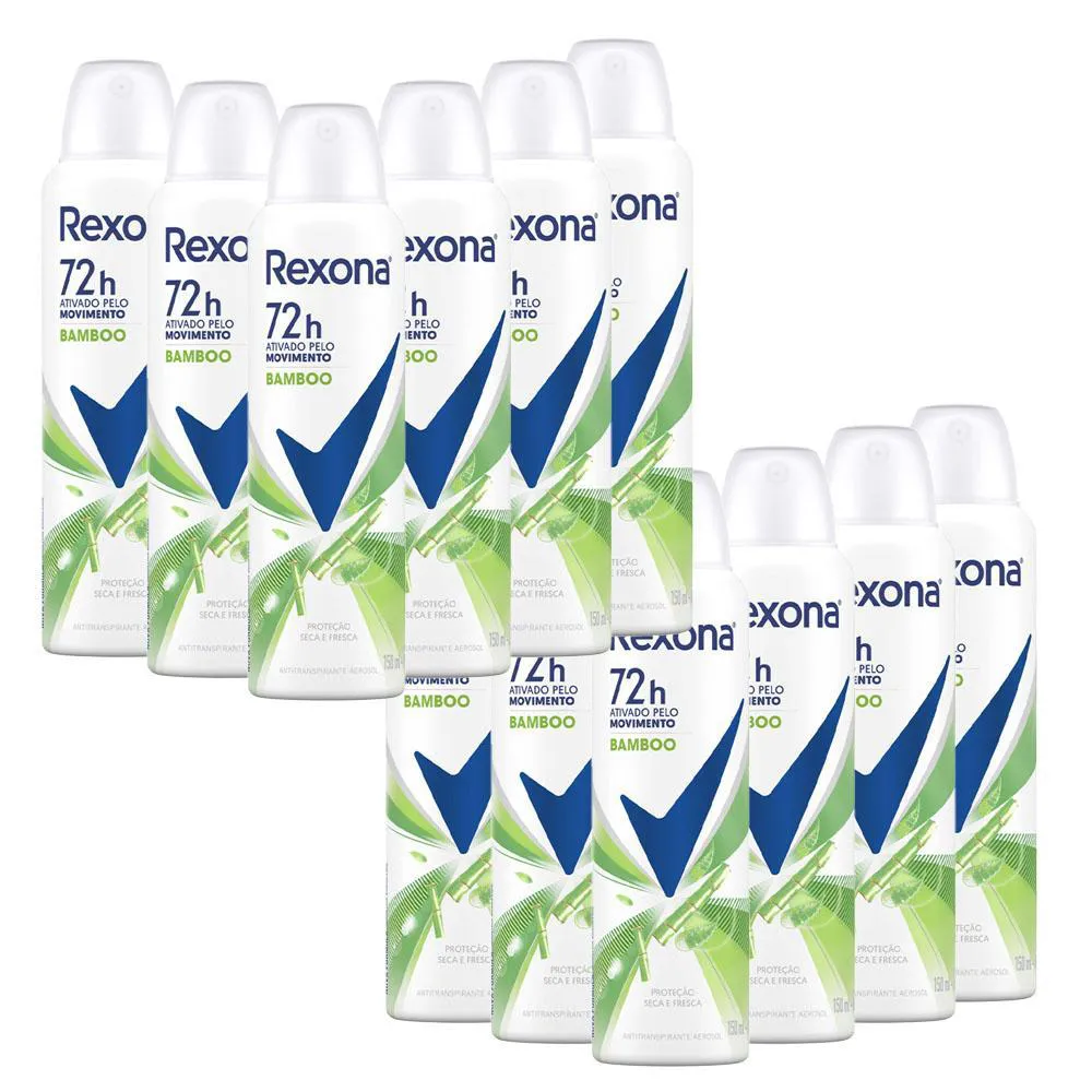 KIT 12 DESODORANTE REXONA STAY FRESH BAMBOO + ALOE VERA 150ML