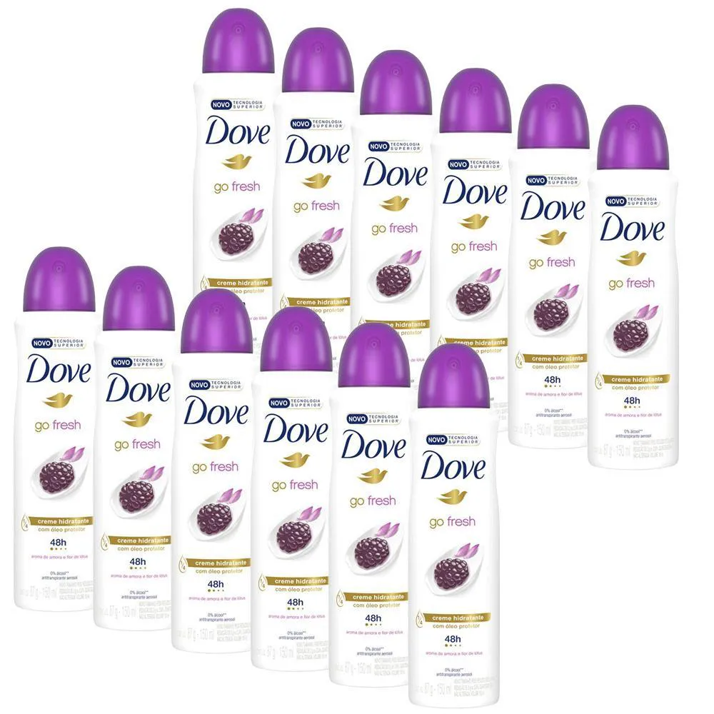 KIT 12 DESODORANTES DOVE NUTRITIVE SECRETS ANTITRANSPIRANTE AEROSSOL LAVANDA E FLORES BRANCAS 150ML
