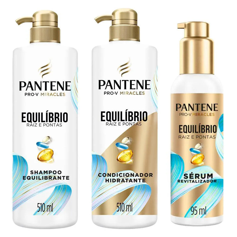 KIT SHAMPOO EQUILíBRIO 510ML + CONDICIONADOR EQUILíBRIO 510ML + SERUM EQUILíBRIO 95ML