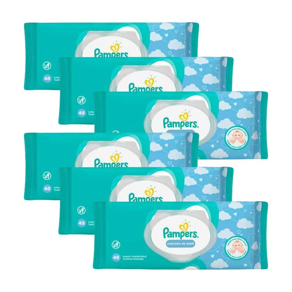 Kit 288 Toalhinhas Umedecidas Pampers Cheirinho de Bebê