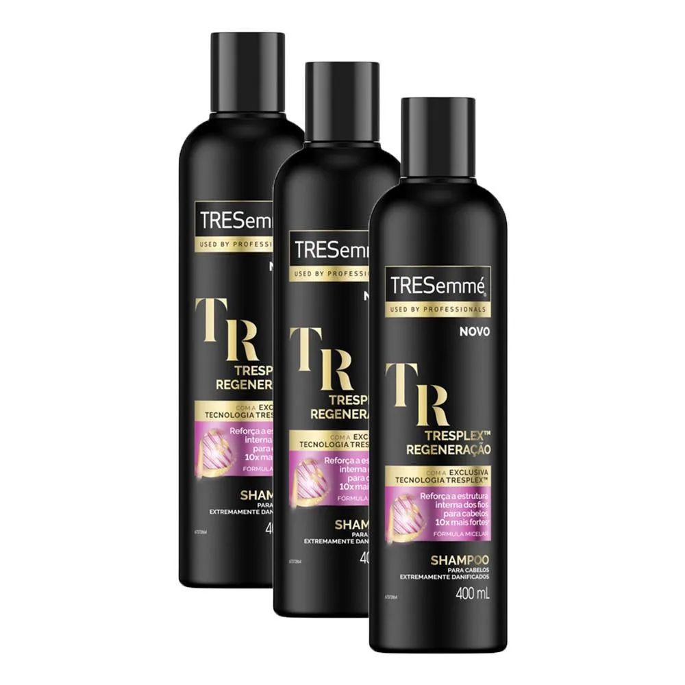 KIT 3 SHAMPOOS TRESEMMé TRESPLEX REGENERAçãO 400ML CADA