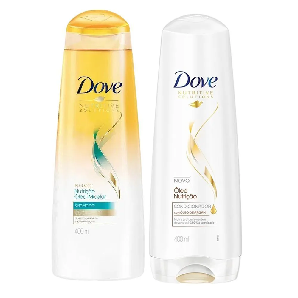 KIT SHAMPOO 400ML + CONDICIONADOR DOVE NUTRITIVE SOLUTIONS NUTRIçãO ÓLEO-MICELAR 400ML