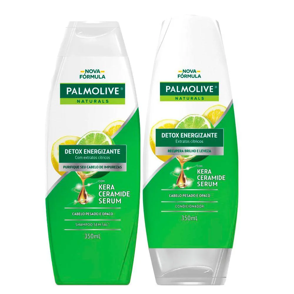 KIT SHAMPOO PALMOLIVE NATURALS DETOX 350ML + CONDICIONADOR PALMOLIVE NATURALS DETOX 350ML