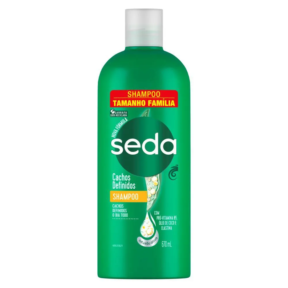 SHAMPOO SEDA COCRIAçõES CACHOS DEFINIDOS 670ML TAMANHO FAMíLIA