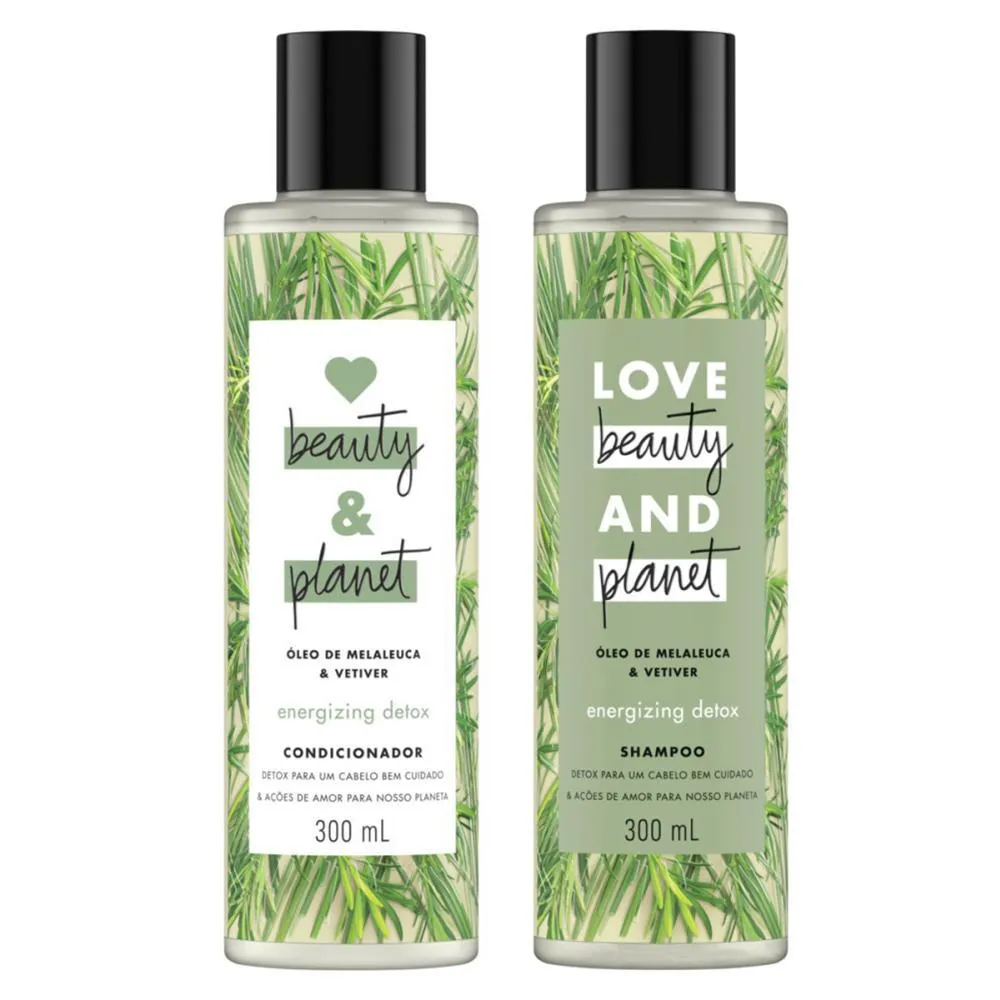 KIT SHAMPOO 300ML + CONDICIONADOR LOVE BEAUTY & PLANET ENERGIZING DETOX 300ML