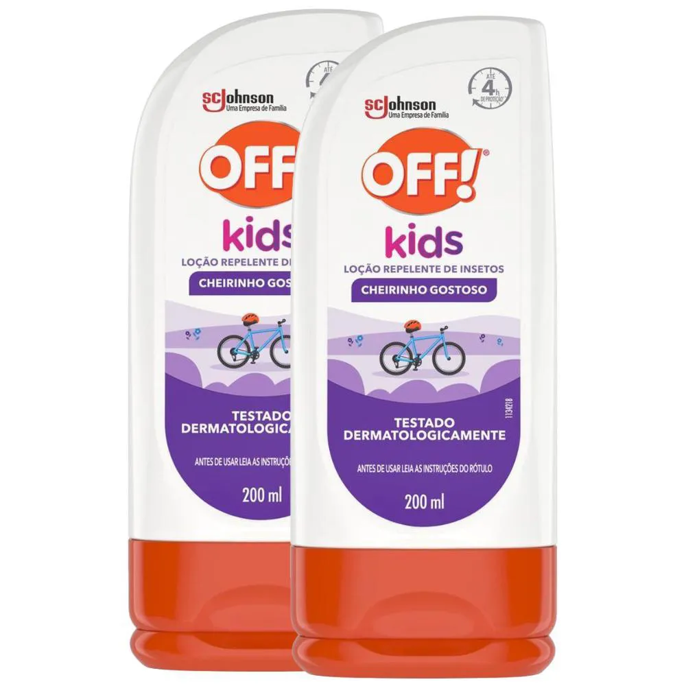 KIT 2 REPELENTE DE INSETOS OFF! KIDS LOçãO 200ML