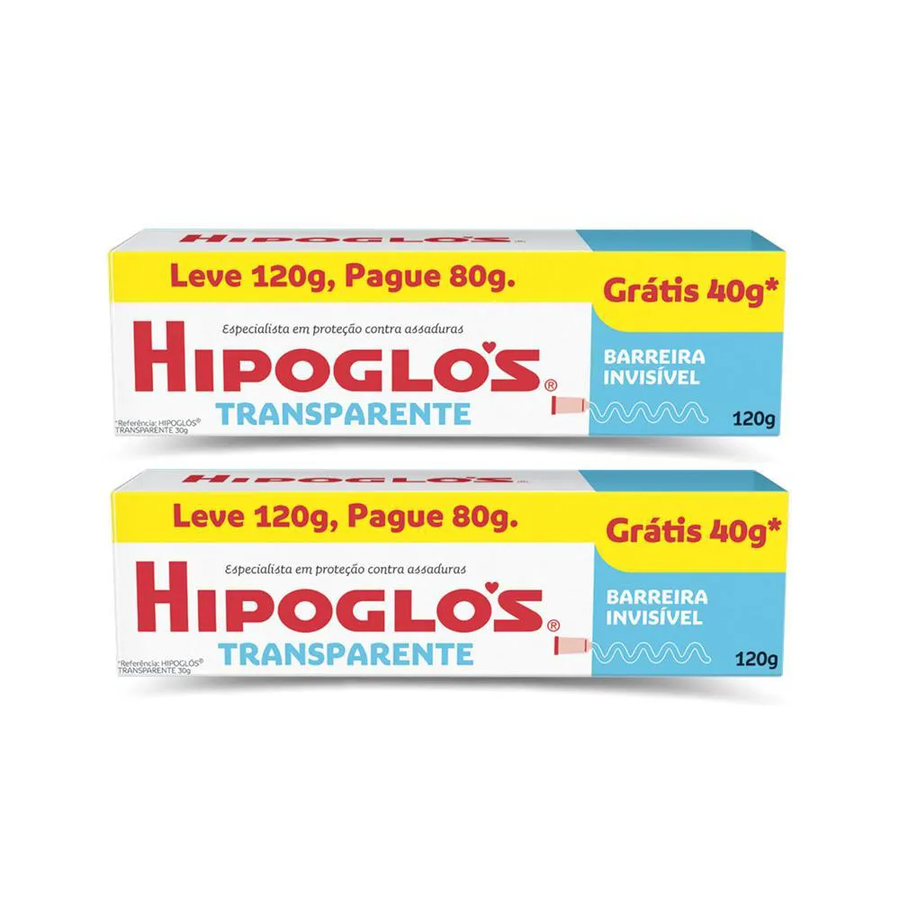 KIT 2 CREMES PREVENTIVO CONTRA ASSADURAS HIPOGLóS TRANSPARENTE 120G