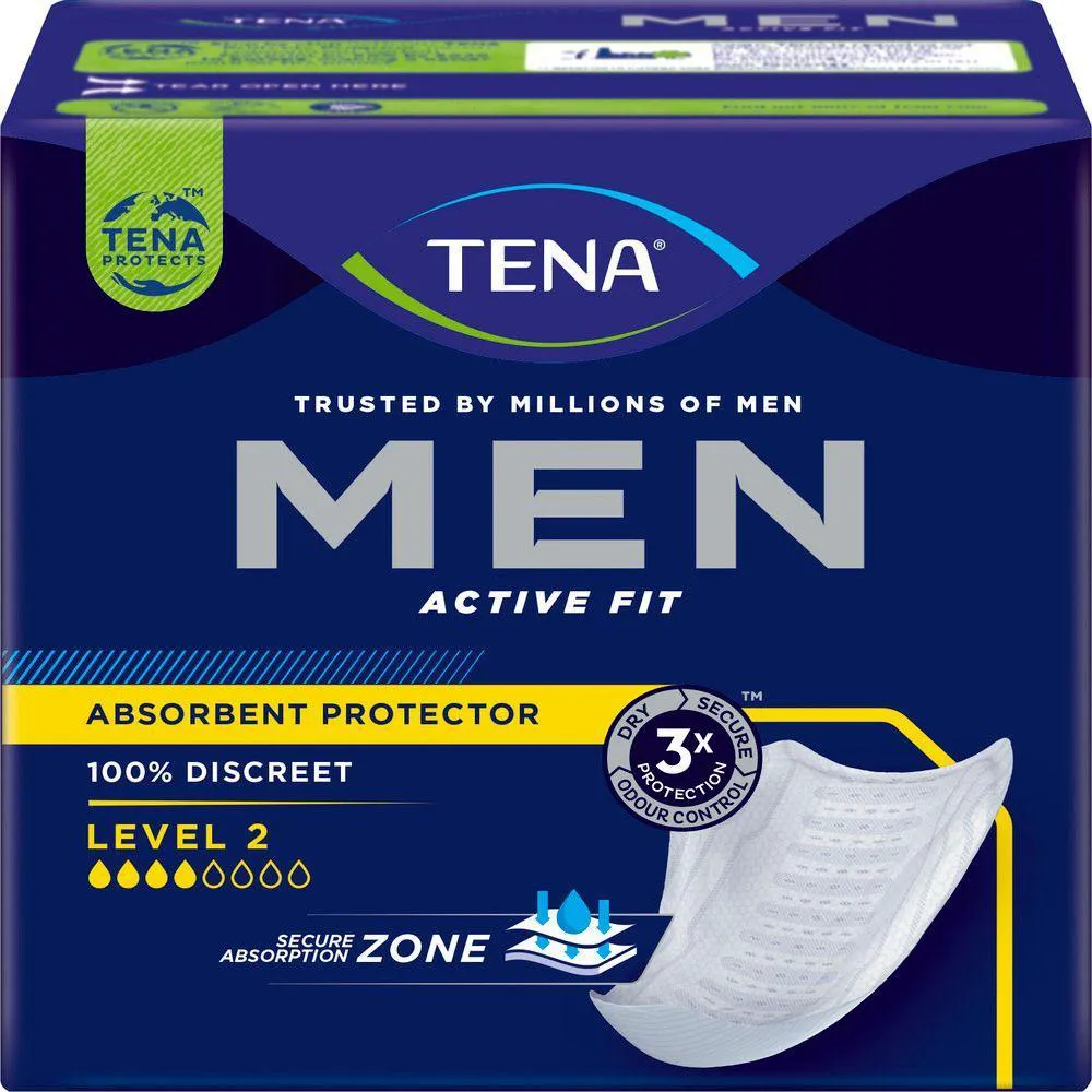 ABSORVENTE PROTETOR MASCULINO TENA MEN ACTIVE FIT 10 UNIDADES