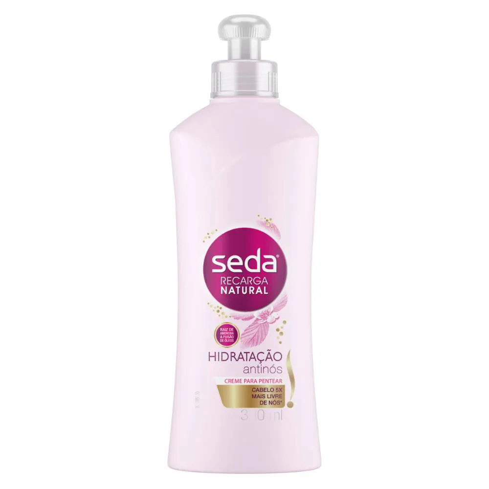 CREME PARA PENTEAR SEDA RECARGA NATURAL HIDRATAçãO ANTINóS 300ML