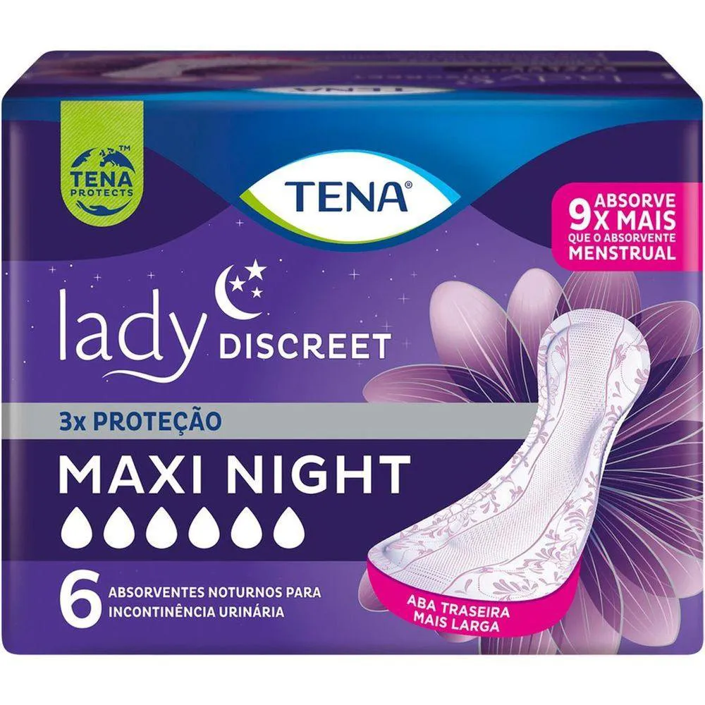 Absorvente Tena Lady Discreet Maxi Night 6 unidades