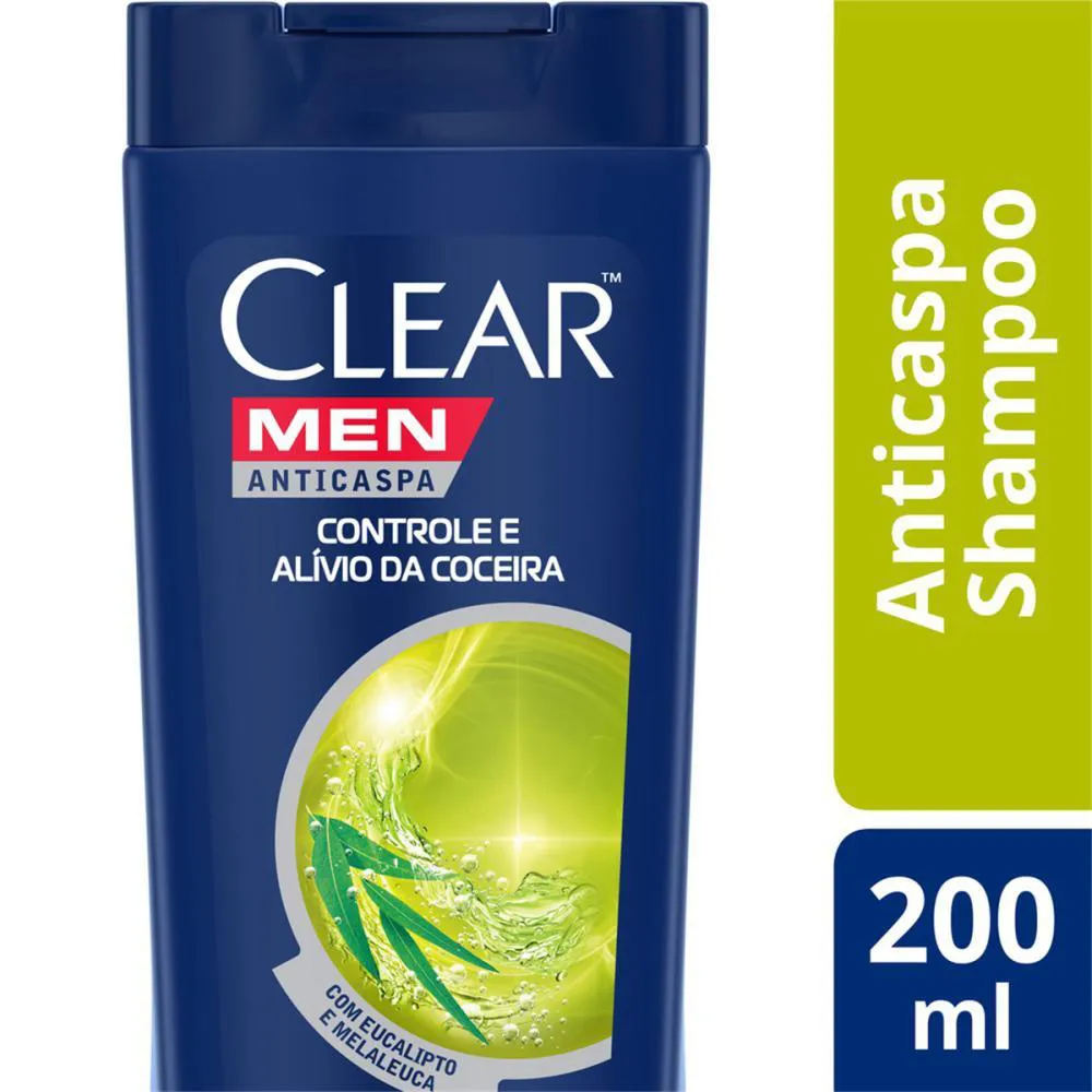 SHAMPOO CLEAR MEN ANTICASPA CONTROLE E ALIVIO DA COCEIRA 200ML