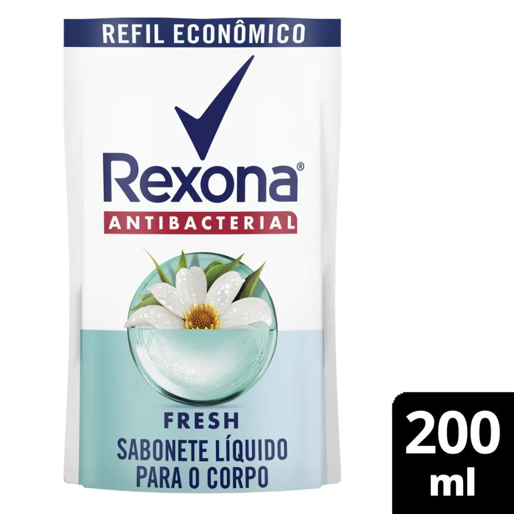 REFIL SABONETE LíQUIDO REXONA FRESH ANTIBACTERIAL 200ML