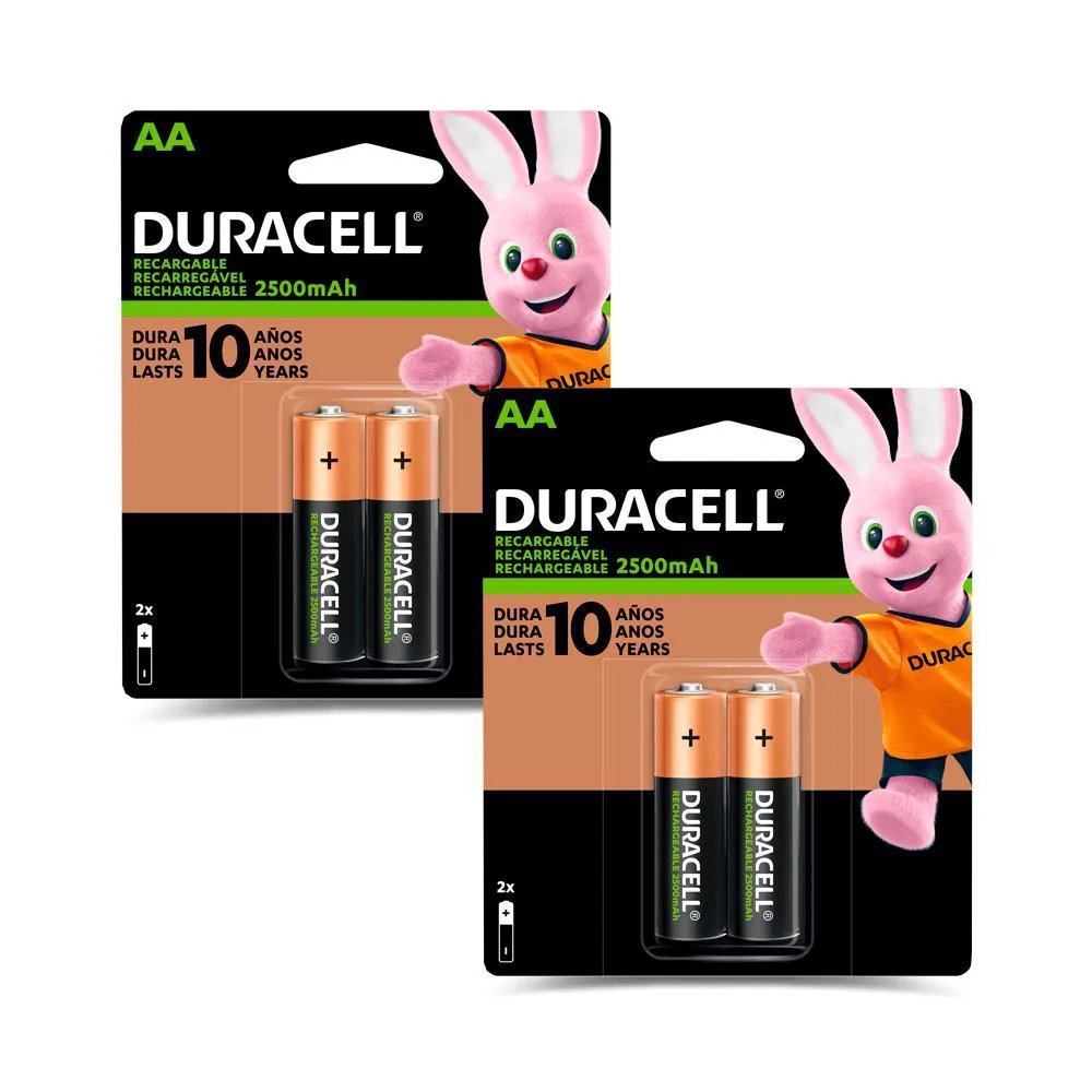 KIT 4 PILHAS DURACELL ALCALINA AA RECARREGáVEL