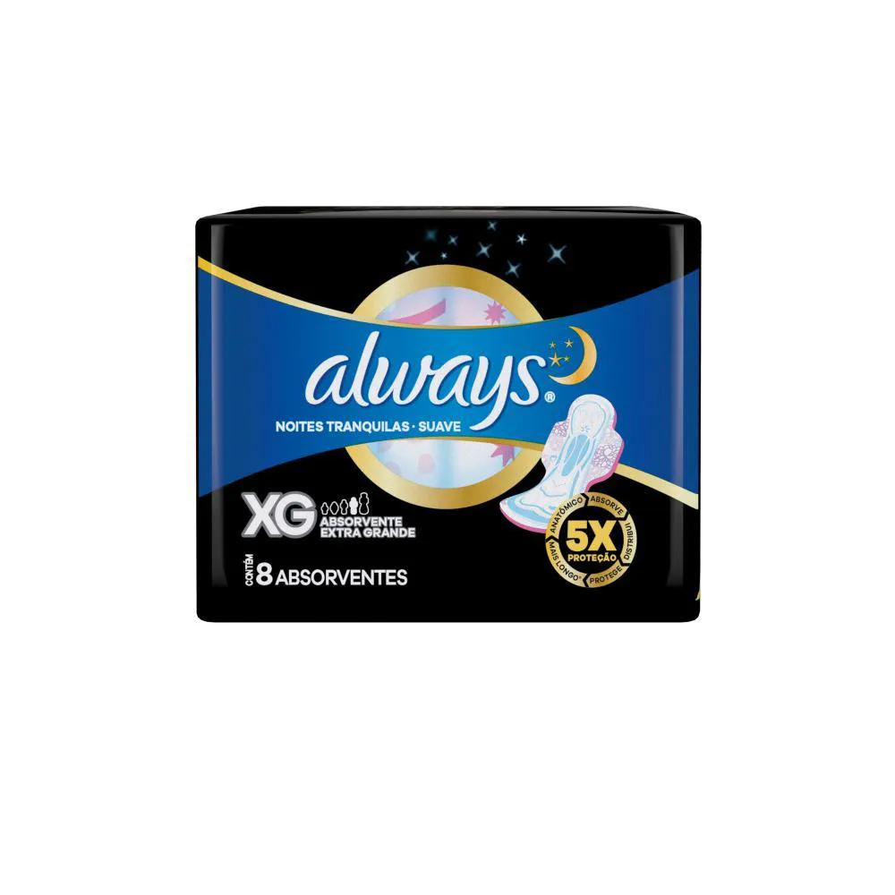 ABSORVENTE NOTURNO ALWAYS NOITES SUAVES 8UN