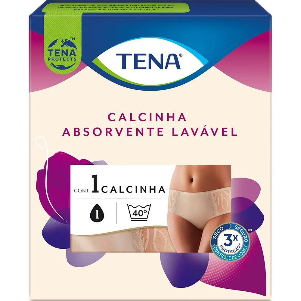 Calcinha Absorvente Lavável Tena para Incontinência Urinária Nude Tamanho G